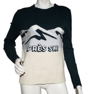 PINK Apres Ski Graphic Sweater – Dark Green/Cream – Size XS